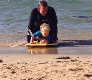 Surfing with son