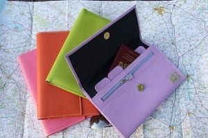 Leather travel wallet