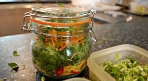 pots packed down with fresh vegetables