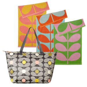 orla kiely stem bag and beach towel