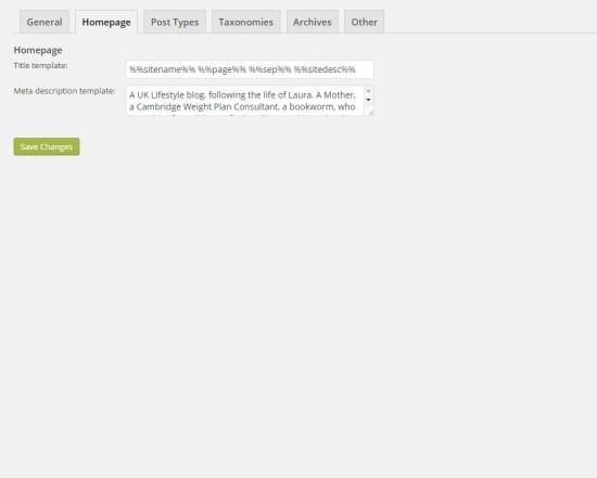 Yoast homepage information