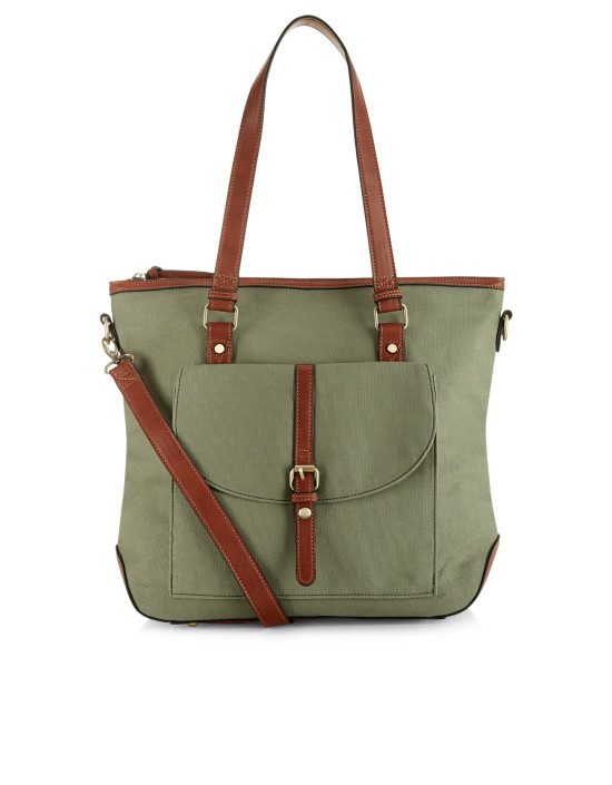 khaki canvas bag