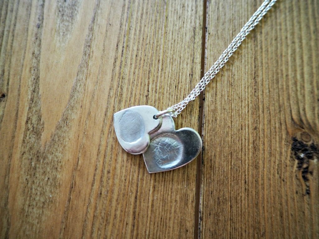 Cley Designs personalised jewellery double heart necklace