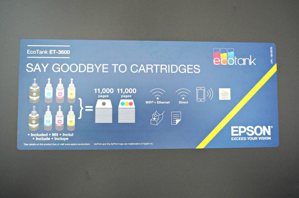 Epson EcoTank Review ET3600 goodbye to Cartridges