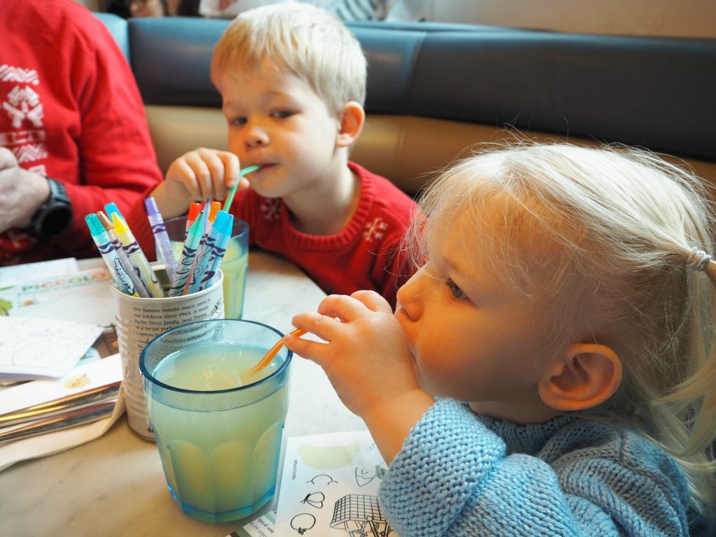 Pizza Express Basingstoke Review - children drinking