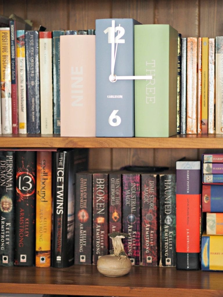  Karlsson Table Book Clock from Red Candy - on bookshelves