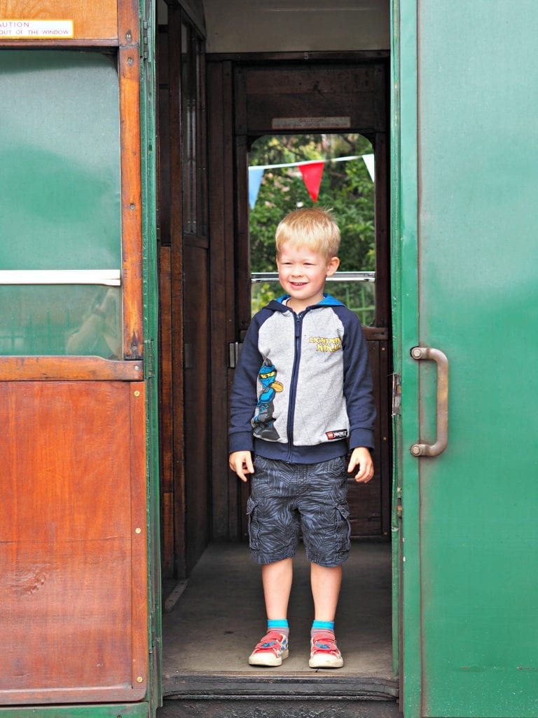  Day out with Thomas at the Watercress Line - Logan on the train