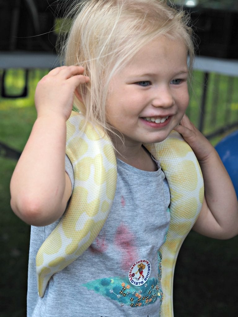 Things We Did This Summer Holidays - 2017 - Aria holding python