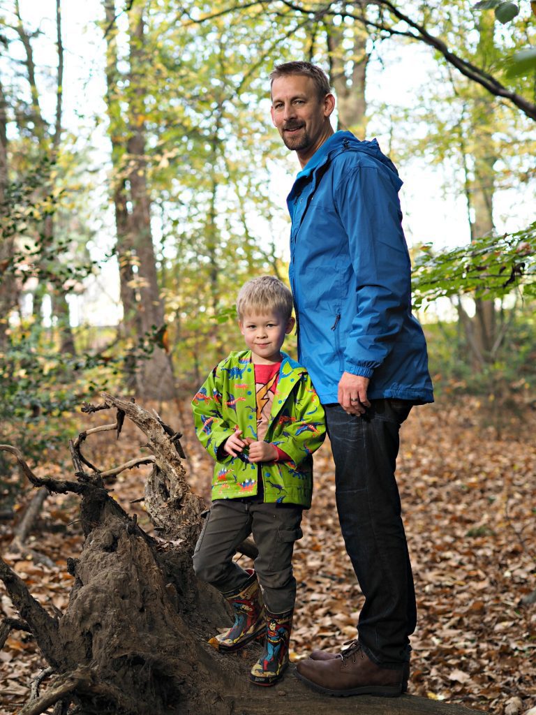  Walking the Dog Whatever the Weather with Millets - Ben and Logan on tree