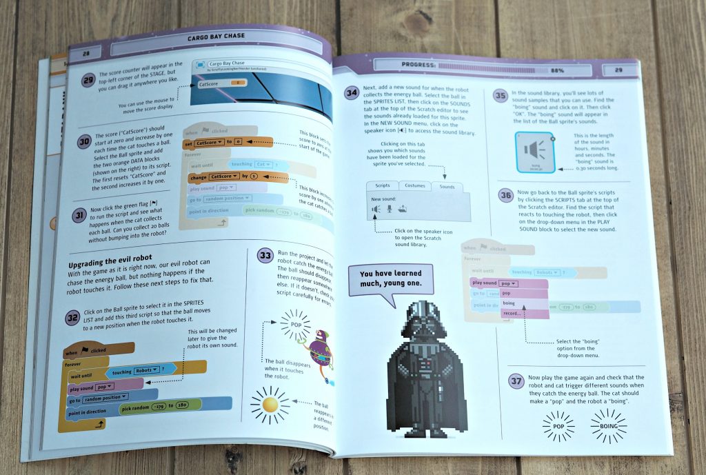 Star Wars Coding Projects Book Review - inside pages 2