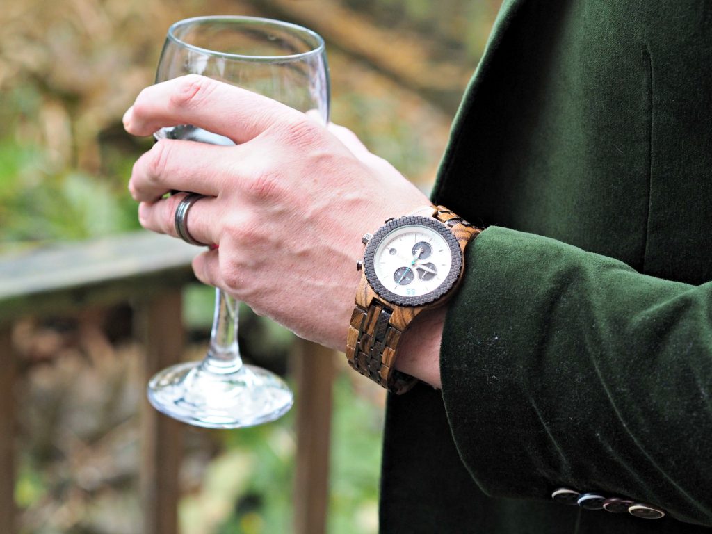  Jord Conway Zebrawood & Dark Sandalwood Watch Review - watch and glass