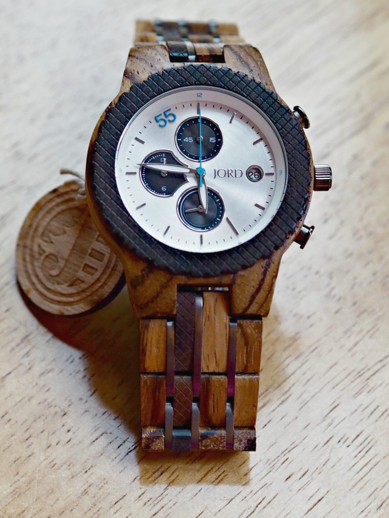  Jord Conway Zebrawood & Dark Sandalwood Watch Review - watch close up