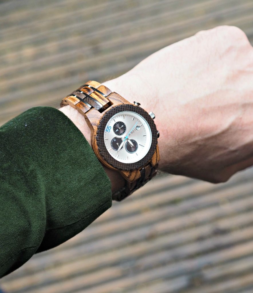 Jord Conway Zebrawood & Dark Sandalwood Watch Review - watch on wrist