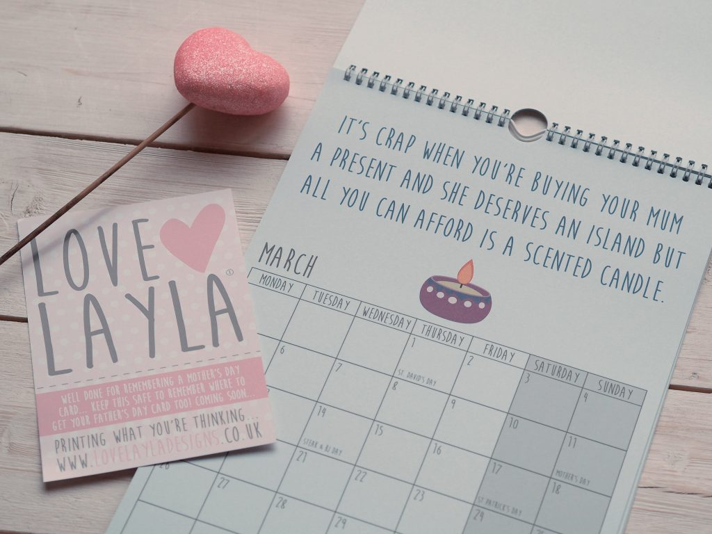 Raising a Smile on Mother's Day with Love Layla - calendar mother's day