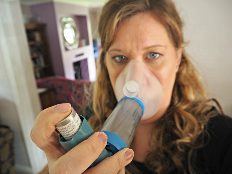 When Pregnancy Makes Your Asthma Worse - me with inhaler