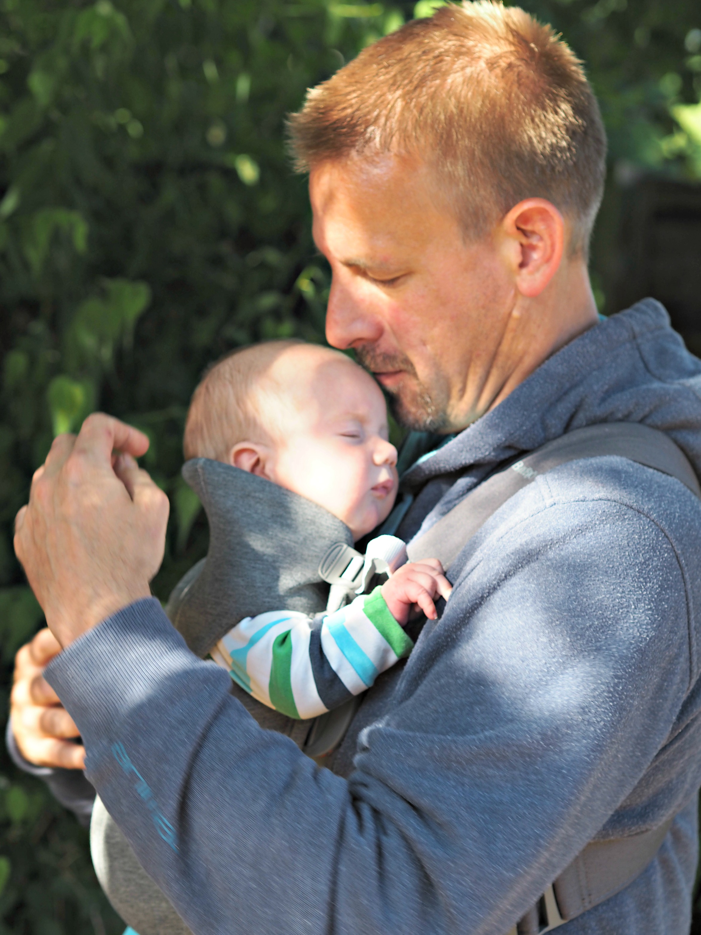 Baby Bjorn Baby Carrier Mini Review - Ben kissing Bo