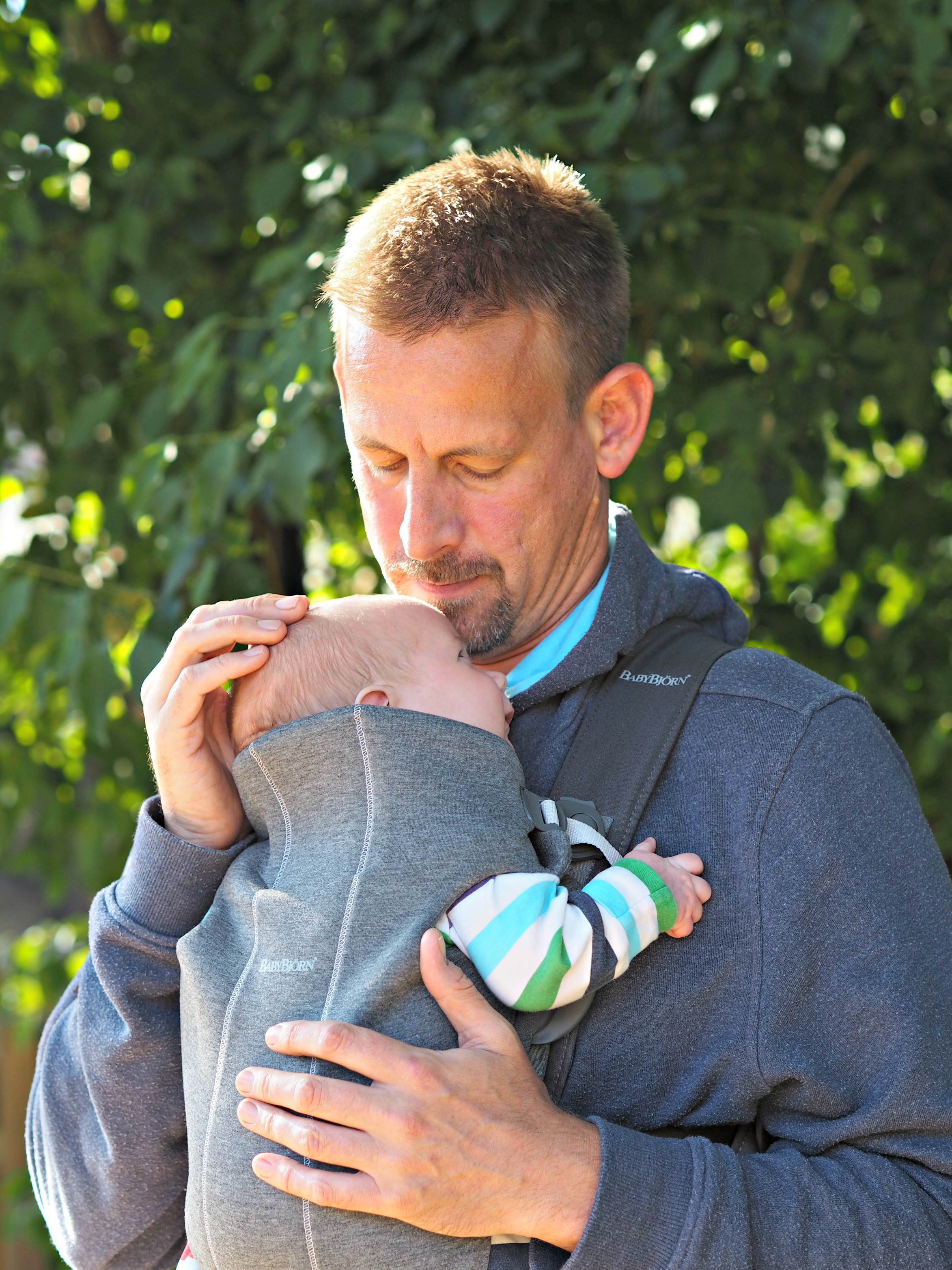 Baby Bjorn Baby Carrier Mini Review - looking down at Bo