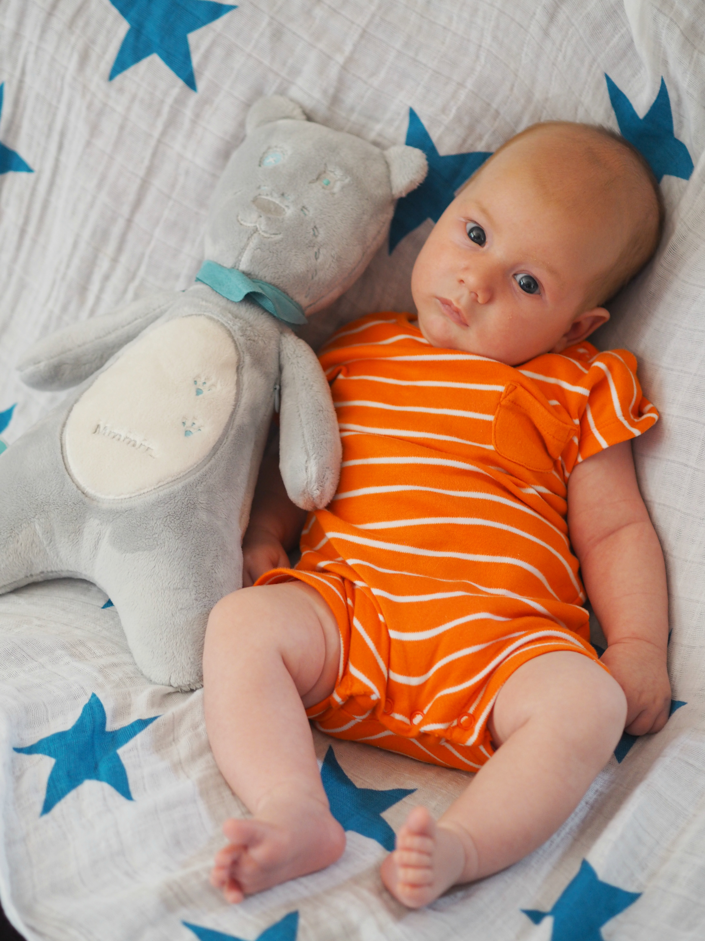 myHummy - White Noise Toy Review - Bodhi sitting full length