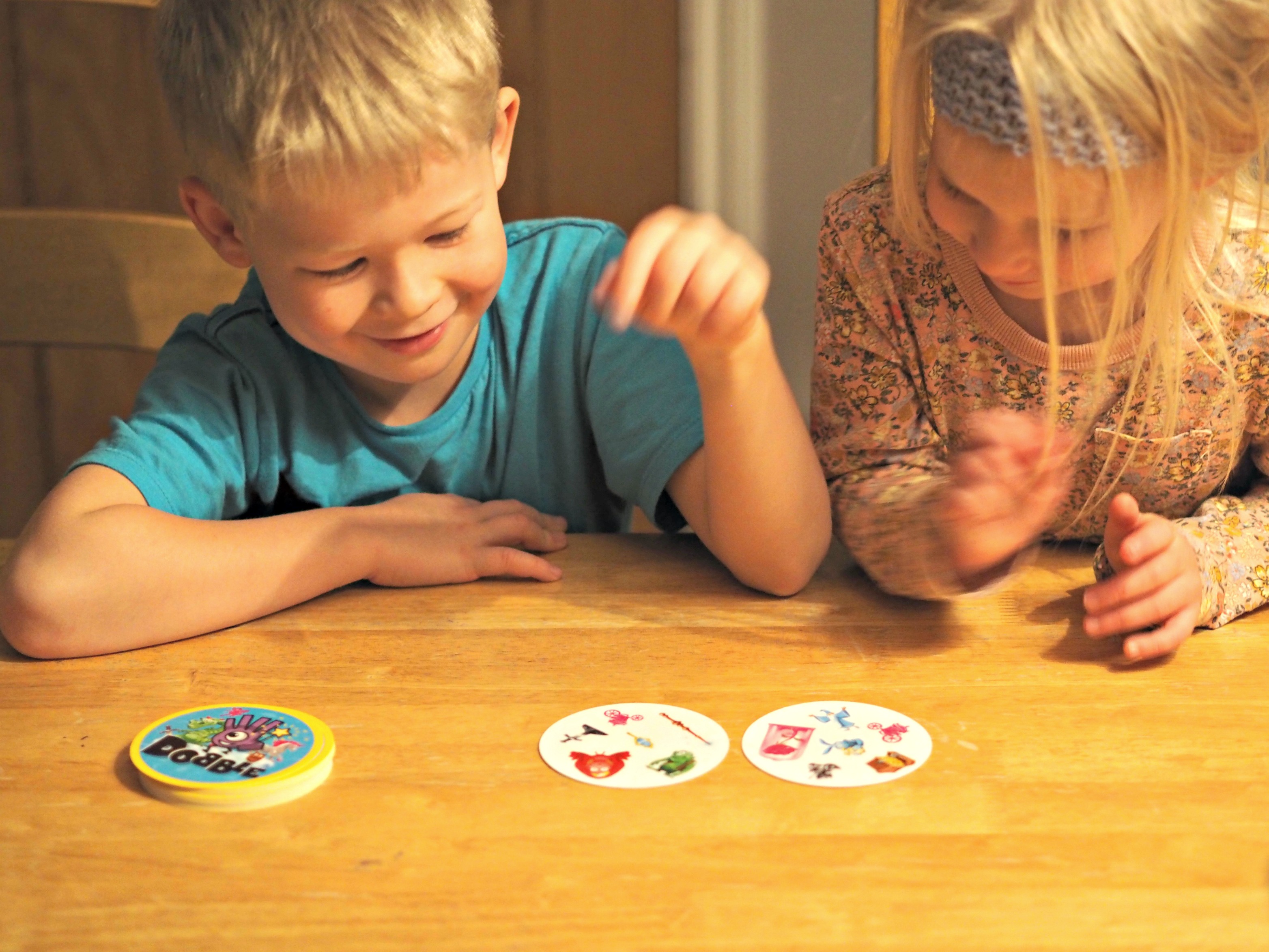 Asmodee Dobble Junior and Cobra Paw Board Games Review - playing Dobble Junior