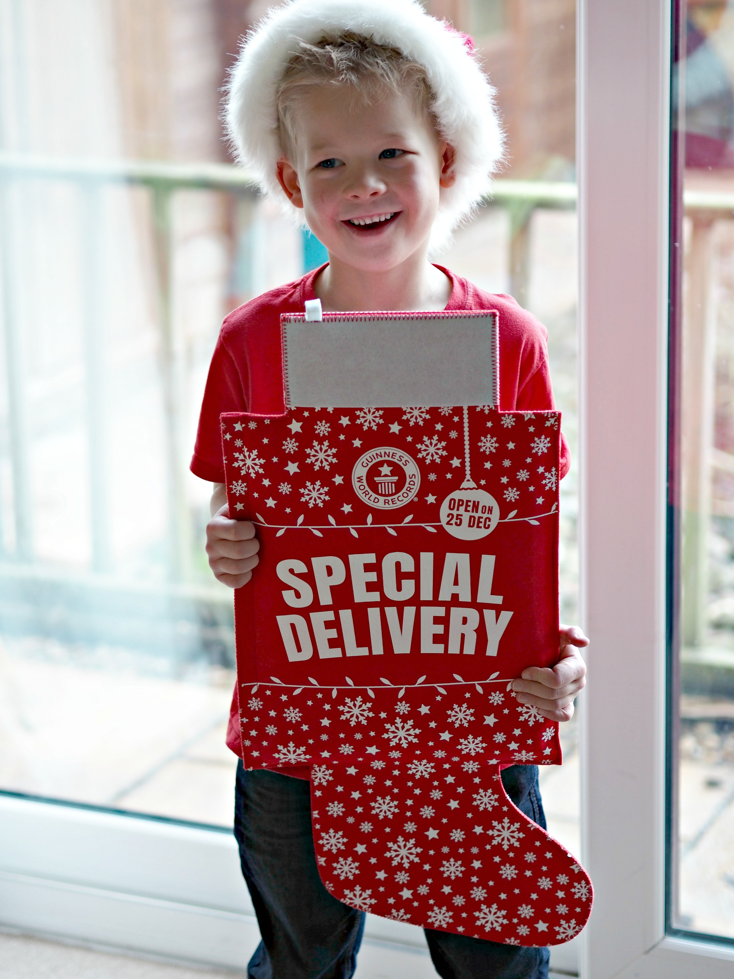 Guinness Book of Records 2019 - Logan with book stocking