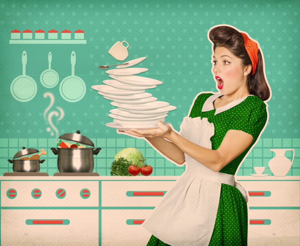 Gender Stereotypes and the Banning of Adverts - woman falling plates and dishes