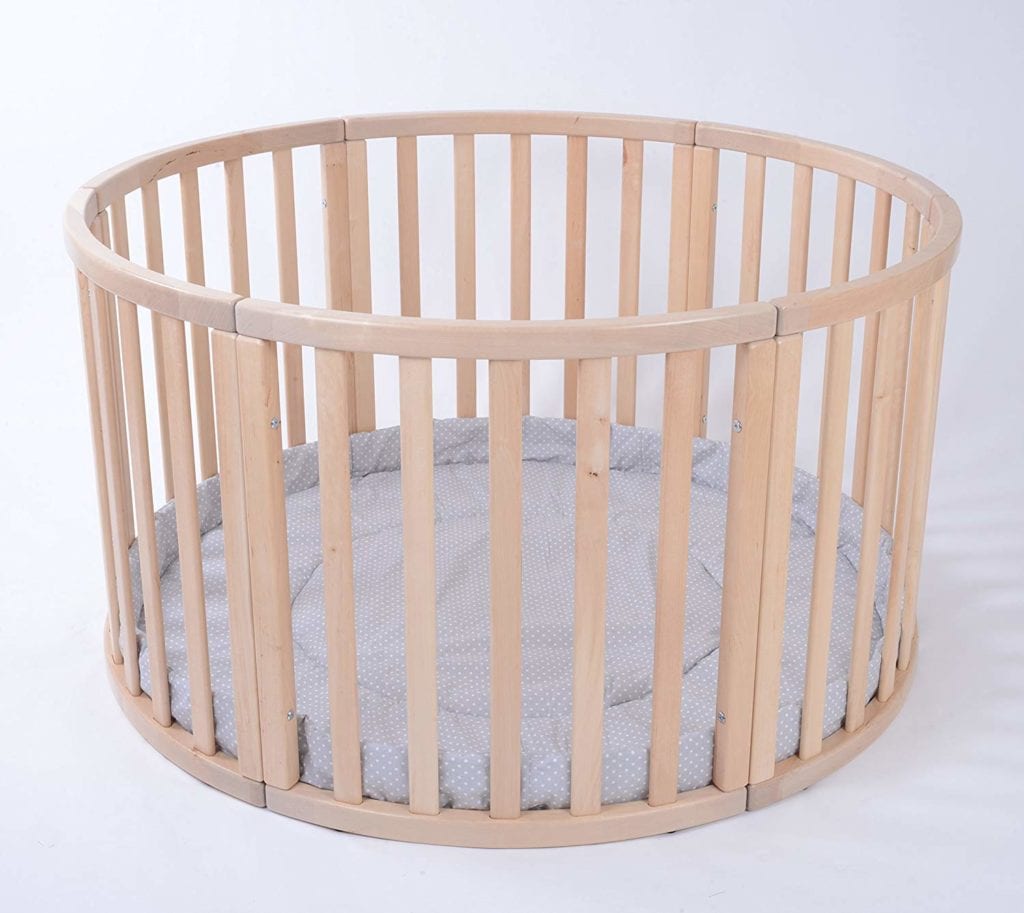 Wooden circular playpen