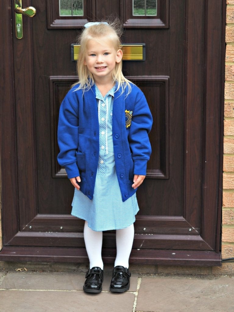 Aria on her first day of school