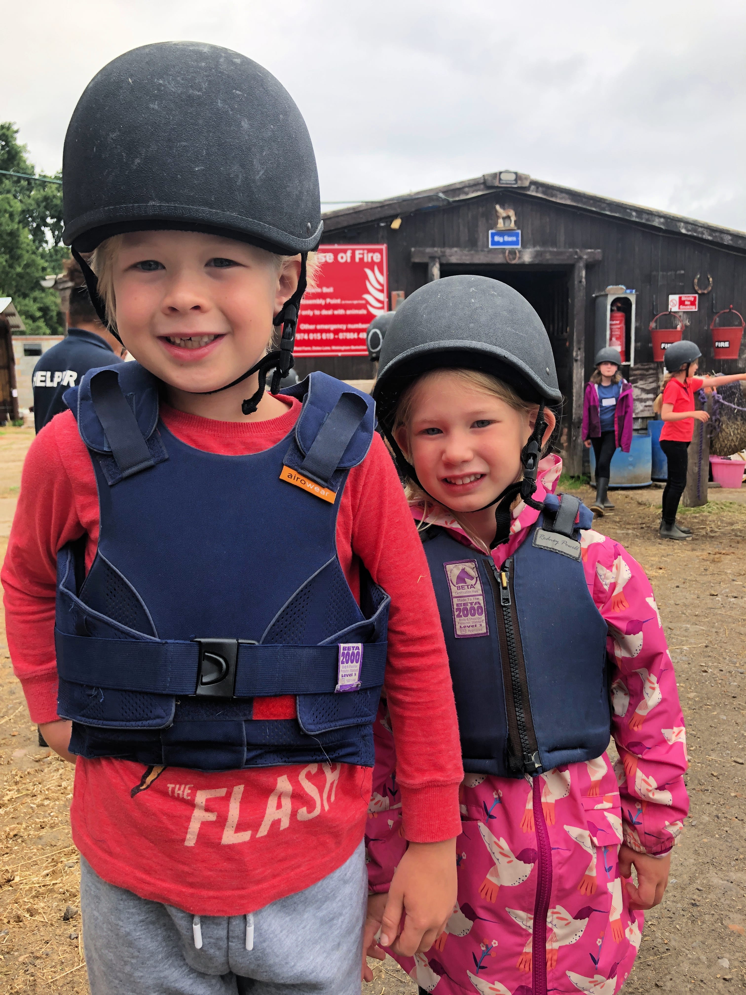 Aria and Logan before riding