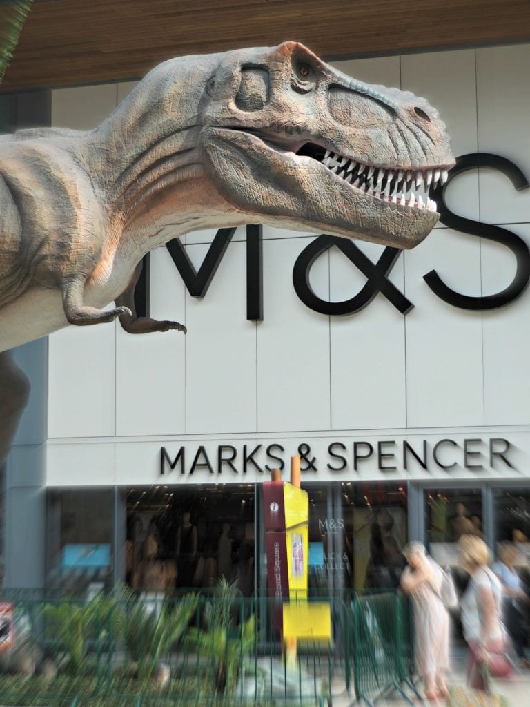 T-Rex outside of M&S