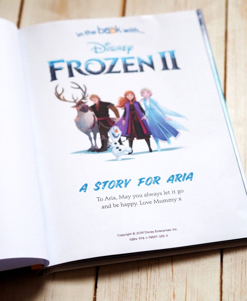 Frozen 2 book personal message