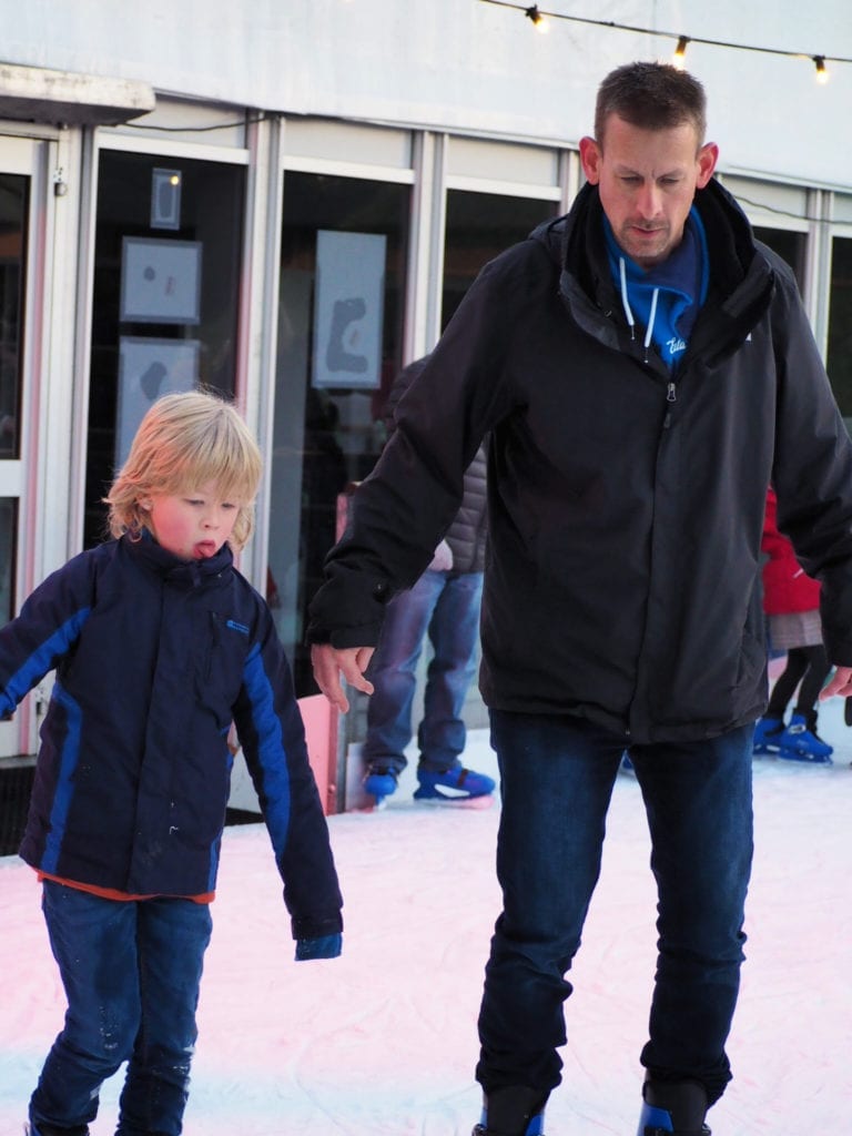 Logan and Ben ice skating at Windsor castle