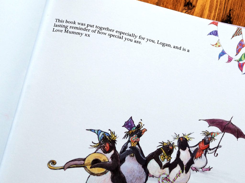 The Penguin Party book personalisation